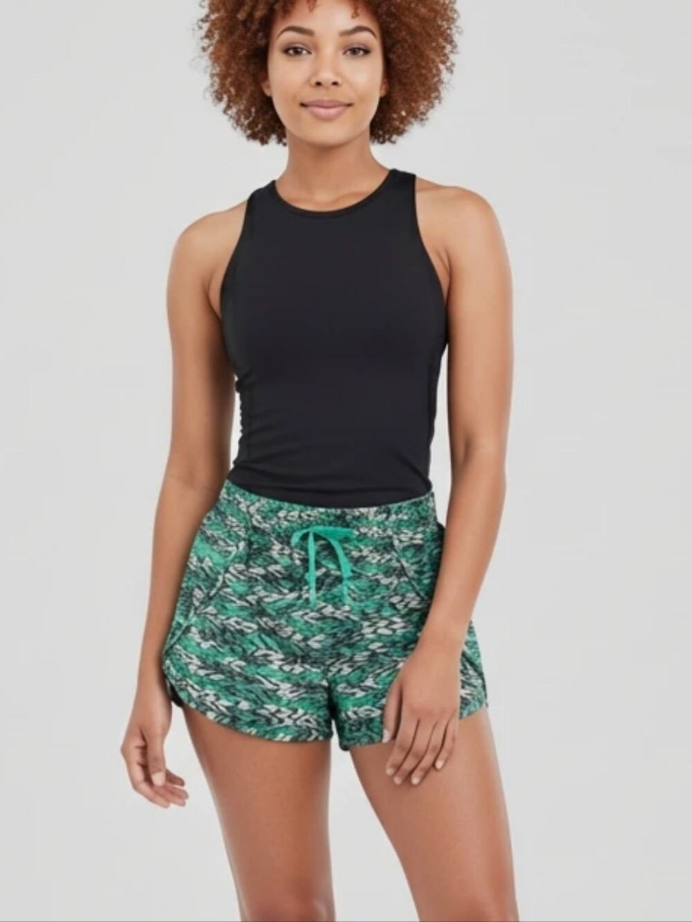 The North Face Women's Class V Mini Shorts Teal Green Geometric Size Large